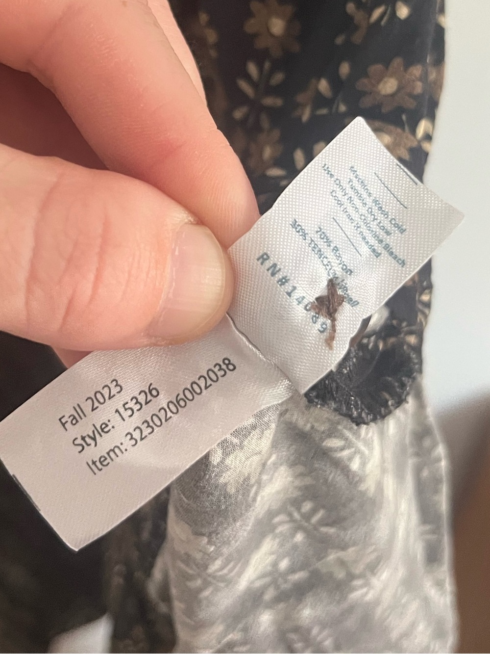 Marine Layer Annika Floral Smocked Waist Midi Dress Black Brown Button Up S NEW - Picture 7 of 9
